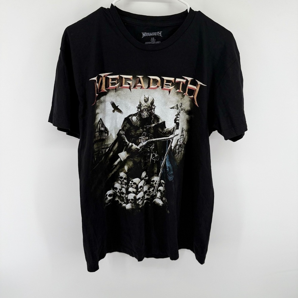 Megadeth Killing Road 2022 Tour T-Shirt Mens Large Black Skull Graphic Band Tee